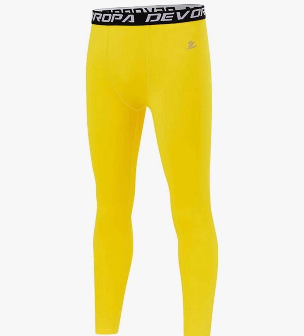 DEVOROPA Boys Leggings Quick Dry Youth Compression Pants Sports Size M